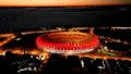 Cityscape of Porto Alegre Brazil near sports centre stadium at night