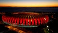 Cityscape of Porto Alegre Brazil near sports centre stadium at night