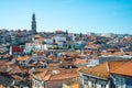 Cityscape of Porto and the Clerigos Church belltower.