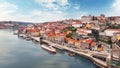 Cityscape of Porto Oporto old town, Portugal. Valley of the Douro River. Panorama of the famous Portuguese city
