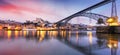 Cityscape of Porto Oporto old town, Portugal. Valley of the Douro River. Panorama of the famous Portuguese city Royalty Free Stock Photo