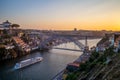 Cityscape of porto in portugal at dusk Royalty Free Stock Photo