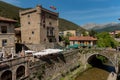 Cityscape in Potes a Cantabria village of Spain.