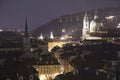 Cityscape of Prague from above(Night view ), Czech Republic Royalty Free Stock Photo