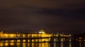 Cityscape of Prague with Castle and Charles Bridge at night Royalty Free Stock Photo