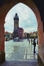 Cityscape of Prague the old town square and the clock tower Royalty Free Stock Photo