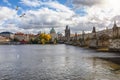 The cityscape of Prague, Czech Republic on a sunny autumn day Royalty Free Stock Photo