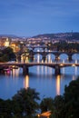 Cityscape of Prague at night Royalty Free Stock Photo