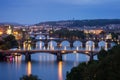 Cityscape of Prague at night Royalty Free Stock Photo