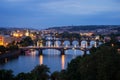 Cityscape of Prague at night Royalty Free Stock Photo