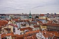 Cityscape of Prague: panoramic view of the roofs of the city Prague, Czech Republic