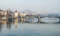 Cityscape of Prague from Vltava river
