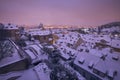 Cityscape of Prague in winter Royalty Free Stock Photo