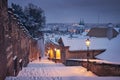 Cityscape of Prague in winter Royalty Free Stock Photo