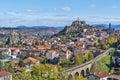 Cityscape of Puy-en-Velay town. Haute-Loir, Auvergne-Rhone-Alpes region in France Royalty Free Stock Photo