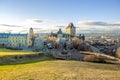 Cityscape of Quebec City with Chateau Frontenac on Spring. Royalty Free Stock Photo