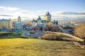 Cityscape of Quebec City with Chateau Frontenac on Spring. Royalty Free Stock Photo