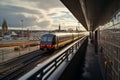 Cityscape and railway station captured from a high angle drone perspective