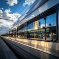 Cityscape Reflected in a High-Speed Train Window Royalty Free Stock Photo