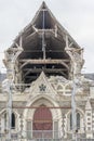 Remains of collapsed facade of Cathedral, Christchurch, New Zealand