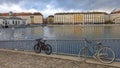 Cityscape with retro bikes, Geneva, Switzerland