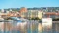 Cityscape of Rijeka, Croatia, seen from the Adriatic Sea