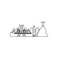 cityscape of Rio de Janeiro icon. Element of Cityscape for mobile concept and web apps icon. Outline, thin line icon for website