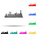 cityscape of Rio de Janeiro multi color style icon. Simple glyph, flat vector of cityscape icons for ui and ux, website or mobile