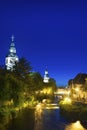 Cityscape by the river Alb in Ettlingen Royalty Free Stock Photo