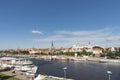 Cityscape and river Oder Szczecin Poland