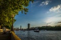 Cityscape from the River Thames in London, UK. Royalty Free Stock Photo