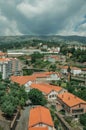 Cityscape with road and building amid trees