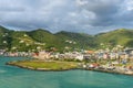 Cityscape of the Road Town, Tortola, British Virgin Islands Royalty Free Stock Photo