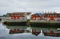 Cityscape of Rorbuer at Svolvaer Lofoten Norway