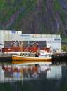 Cityscape of Rorbuer at Svolvaer Lofoten Norway