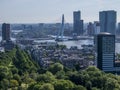 Cityscape of Rotterdam with the Euromast tower in the background Royalty Free Stock Photo