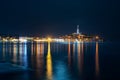 Rovinj Croatia summer night sea reflection Royalty Free Stock Photo