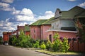 Cityscape Russia cotages houses in town Royalty Free Stock Photo