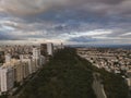 Cityscape of Santo Domingo under a stormy sky on a gloomy day in the Dominican Republic Royalty Free Stock Photo