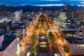 Cityscape of Sapporo at odori Park, Hokkaido, Japan.Sapporo is the fourth largest city in Japan