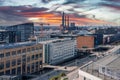 Cityscape of Scandinavian Cities at Sunrise or Sunset, be it Copenhagen Royalty Free Stock Photo