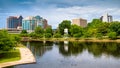 Cityscape scene of downtown Huntsville, Alabama