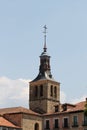 Cityscape from segovia, with an ancient steeple