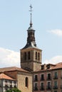 Cityscape from segovia, with an ancient steeple