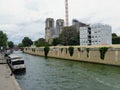 Cityscape of the Seine to Paris in France.