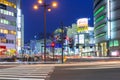 Cityscape of Shinjuku district with traffic lights on the street of Tokyo