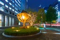 Cityscape of Shinjuku district with traffic lights on the street of Tokyo Royalty Free Stock Photo