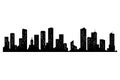 Cityscape silhouette. City building, night town and horizontal urban panorama silhouette. Modern urban landscape