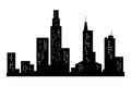 Cityscape silhouette. City building, night town and horizontal urban panorama silhouette. Modern urban landscape