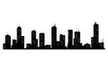 Cityscape silhouette. City building, night town and horizontal urban panorama silhouette. Modern urban landscape